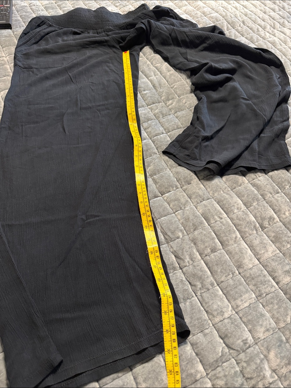 Black Smocked Waist Wide-Leg Pants - Picture 5 of 8
